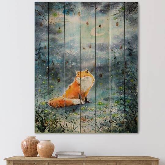Designart - Fox Over A Night Sky
